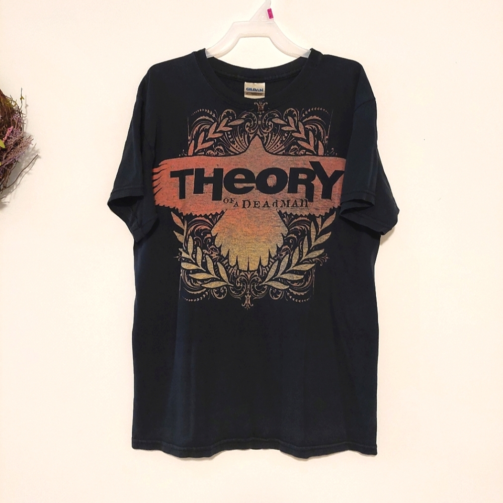 2009 Gildan Theory Of A Deadman Black SS Graphic Band T-shirt GUC Size S